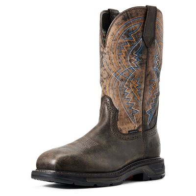 Ariat Work: WorkHog XT Coil Wide Square Toe Carbon Toe Zapatos de Seguridad Hombre - Marrones / Choc